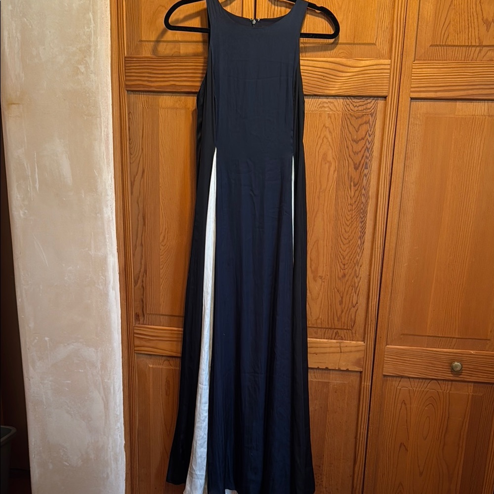 Banana Republic Blue Sleeveless Halter Maxi Dress